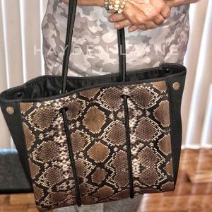 NEW Snake print neoprene tote